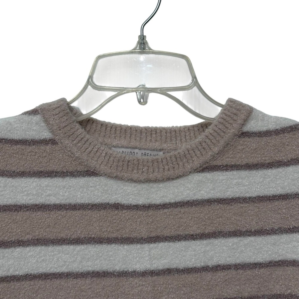 Barefoot Dreams Cozy Chic Crewneck Pullover Sweater Womens Small‎ Striped - Picture 2 of 10